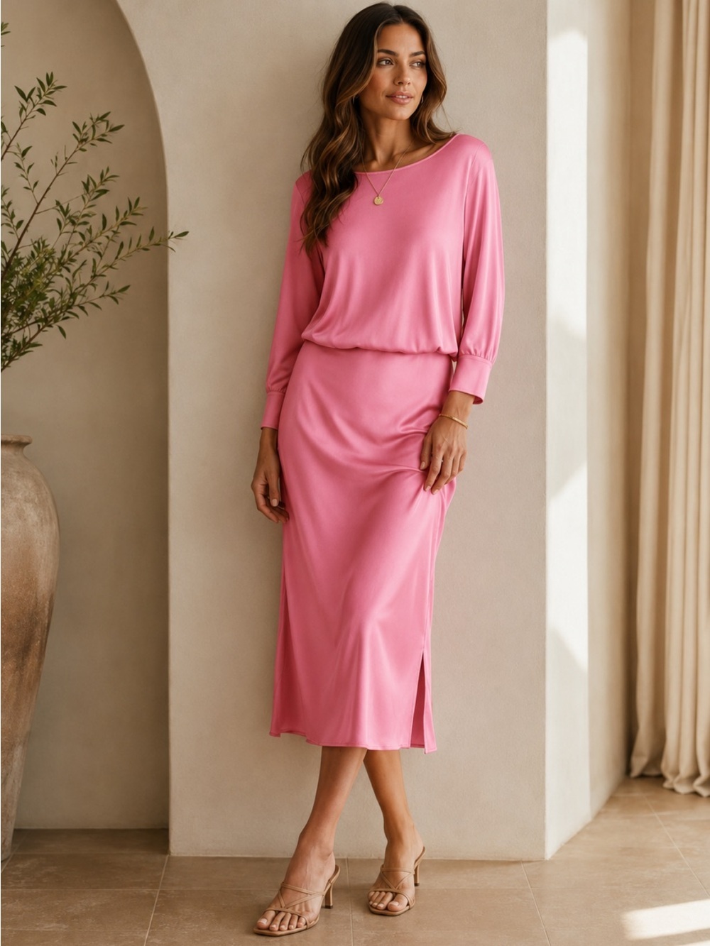 NWT MICHAEL STARS Nadia Two-in-one Dress In Flamingo Size XS $198 MSRP